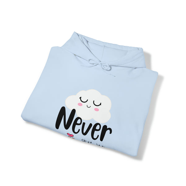 Never give up -- Men and Women's Hooded l Thick blended cotton l Love Jesus l positive words shirt, gift for her, gift for him