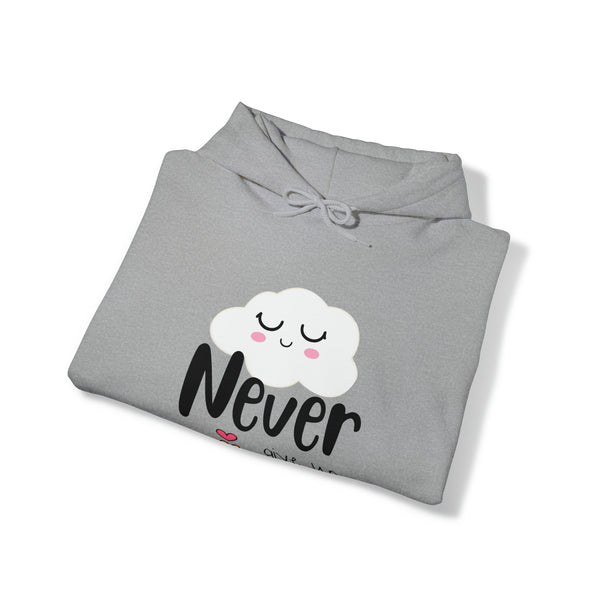 Never give up -- Men and Women's Hooded l Thick blended cotton l Love Jesus l positive words shirt, gift for her, gift for him