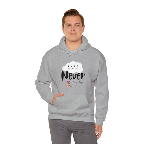 Never give up -- Men and Women's Hooded l Thick blended cotton l Love Jesus l positive words shirt, gift for her, gift for him