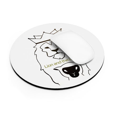 Lion and the Lamb Mousepad