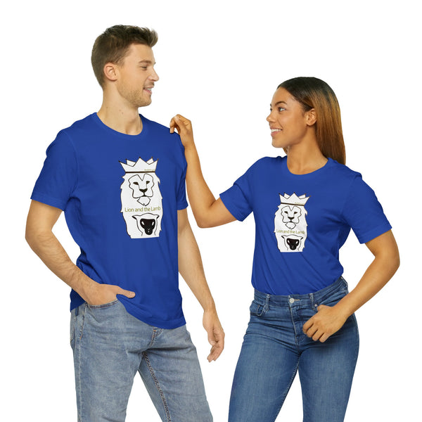 Lion and the Lamb -- Unisex adult Jersey Short Sleeve Tee, gift for him, gift for her, positive words shirt