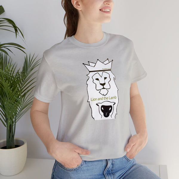 Lion and the Lamb -- Unisex adult Jersey Short Sleeve Tee, gift for him, gift for her, positive words shirt