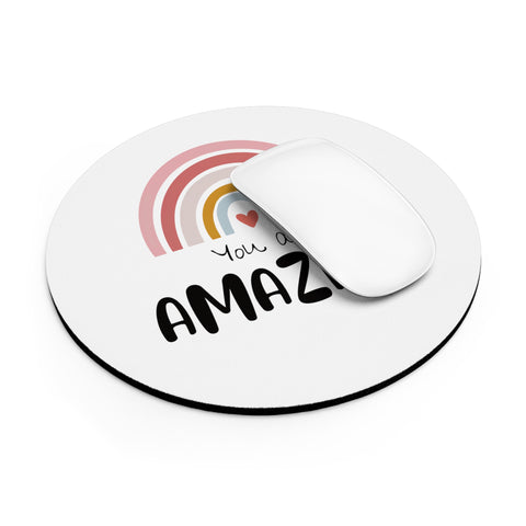 You are amazing Mousepad, rainbow with heart, colorful, cute mousepads, gift for children