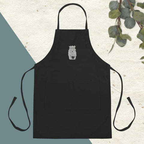 Lion and the Lamb -- Embroidered Apron