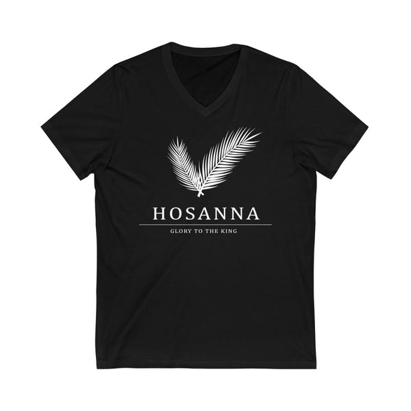 Hosanna Unisex Adult Jersey --  Short Sleeve V-Neck Tee l Dark color