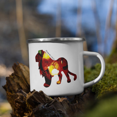 Lion --  Enamel Mug l Camper Mug l light weight