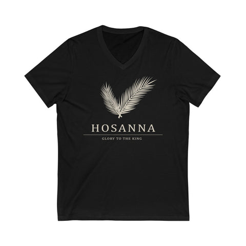 Hosanna Unisex Adult Jersey --  Short Sleeve l V-Neck Tee l Dark color