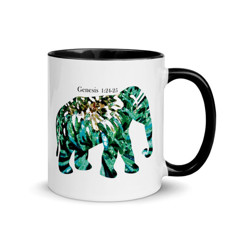 Elephant -- flower pattern l Color Mug l Ceramic