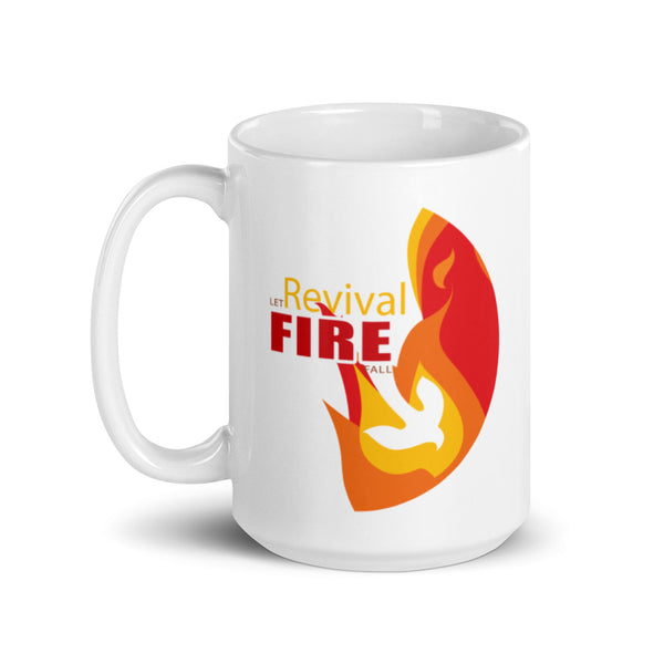 Revival Fire -- White glossy mug l Holy Spirit l Revival Fall